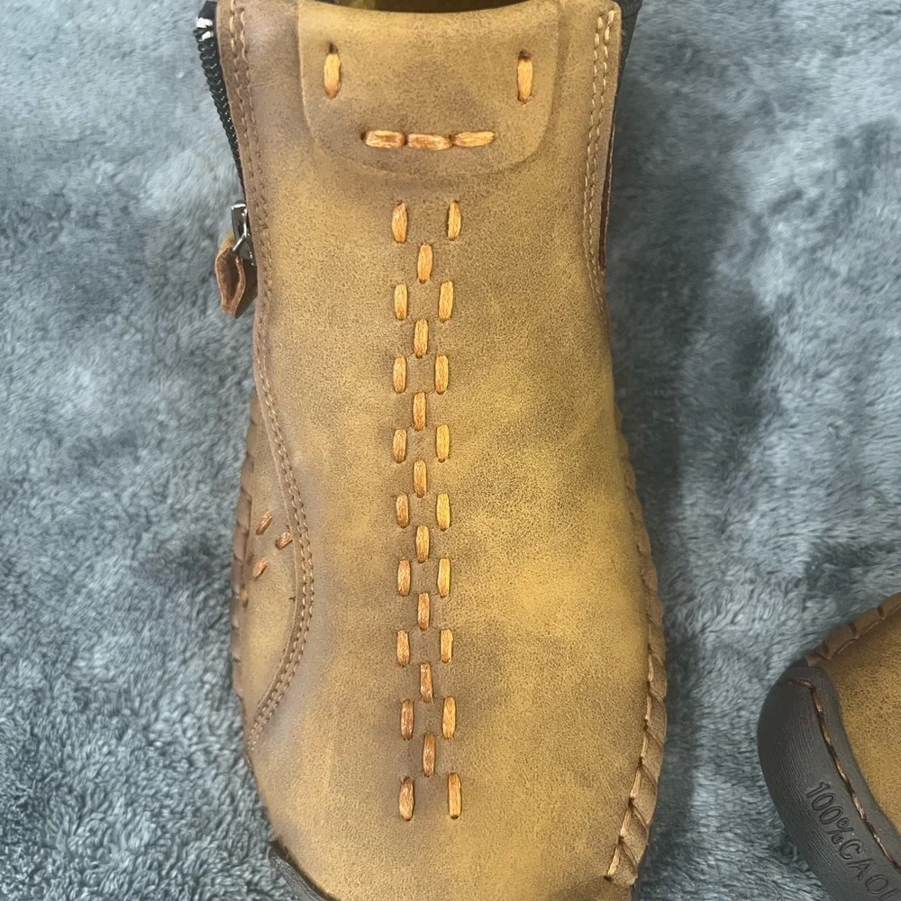 Men's Tan Leather Ankle Boots